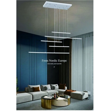 TRADE SHOP - Lampadario A Sospensione 38w A Led Design Minimal 3 Colorazione Di Luce Lp-43-3c - Bianco