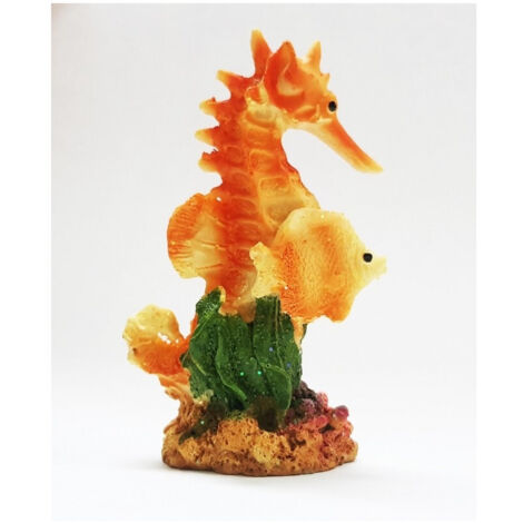 TrAdE Shop Traesio - Ippocampo Cavalluccio Marino 6x4x9.5cm Ornamento Per Acquario Decorazioni Pietra -