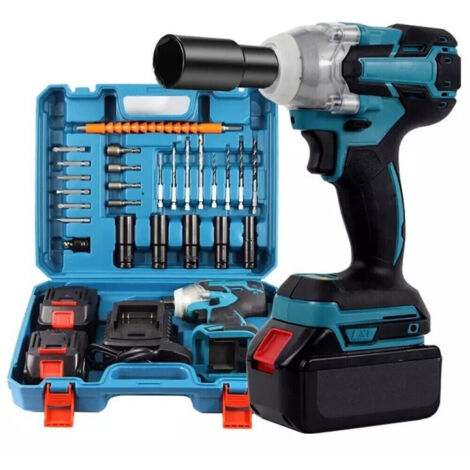 TRADE SHOP - Avvitatore Impulsi Svita Avvita Bulloni Doppia Batteria 20v 5ah + 25 Accessori -