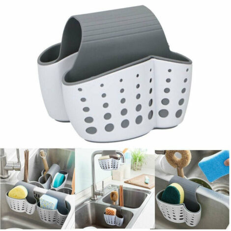 TRADE SHOP - Porta Spugne Organizzatore Portaoggetti Lavello Cucina Salvaspazio 2 Scomparti -