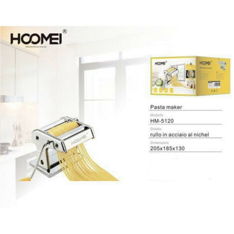 TrAdE Shop Traesio - Pasta Maker Macchina Pasta Fresca 9 Posizioni Acciaio Hoomei Hm-5120 Casa Cucina -