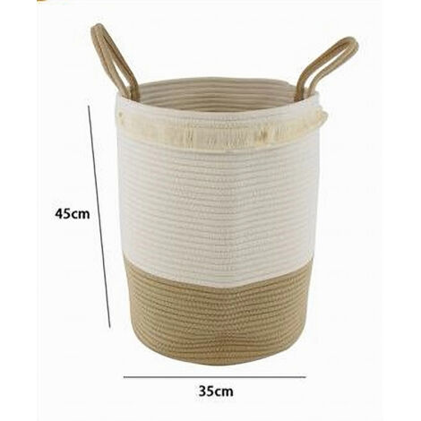 Cesto Biancheria Sporca Cesto Portaoggetti In Corda OrganiHaus - Per Biancheria, Giochi E Coperte Cesto Decorativo Salone 50x33cm
