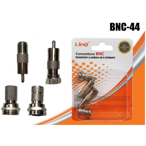 TRADE SHOP - Spinotti Connettore Bnc A Vite In Metallo Rca Adattatore Cavo Coassiale Bnc-44 -