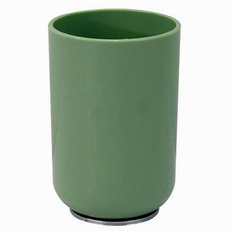 TRADE SHOP - Bicchiere Porta Spazzolini Dentifricio Verde Silver Accessori Arredo Bagno 79876 - (1/2)