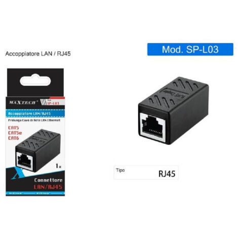 TRADE SHOP - Accoppiatore Connettore Rete Lan/rj45 Ethernet Cat5/cat5e/cat6 Adattatore Sp-l03 - (1/4)