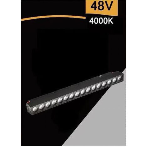 TRADE SHOP - Faretto Barra Led 18w Magnetico Per Binario Monofase 48v Luce 4000k 3000k Fr-18w - -Bianco Naturale      -