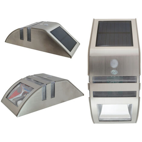 TRADE SHOP - Segnapassi Lampada Luce Led Con Pannello Solare Ricaricabil Sensore Crepuscolare -