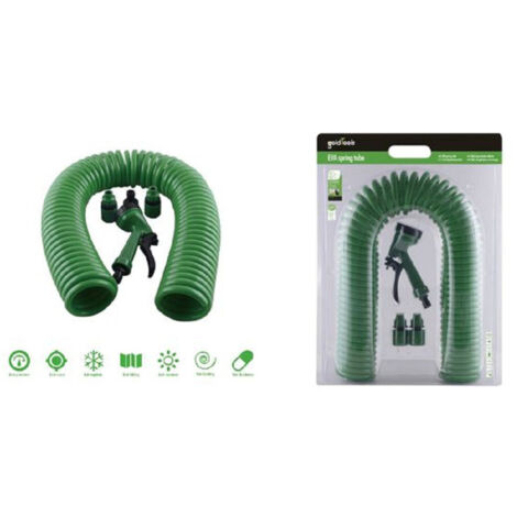 Kaela - Tubo Flessibile Spirale Molla 15mt Con Pistola Innaffiare Giardino Pompa 57519 - (1/2)
