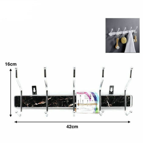 TRADE SHOP - Appendiabiti Da Parete Metallo 10 Posti Ganci Appendini Muro Giacche 21553 -