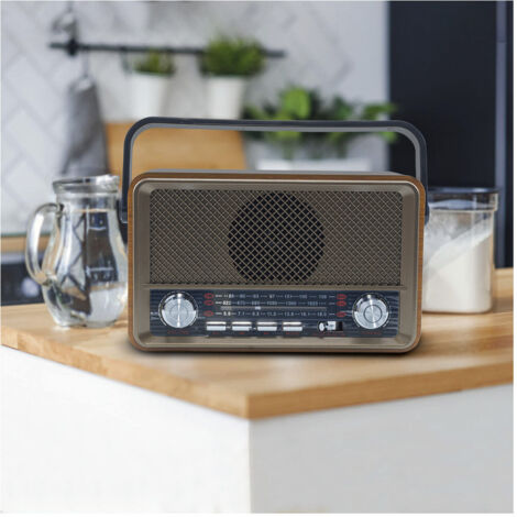 TRADE SHOP - Radio Fm Retro Wireless Altoparlante Mp3 Portatile Bluetooth Usb Aux Tf Q-sy500 -