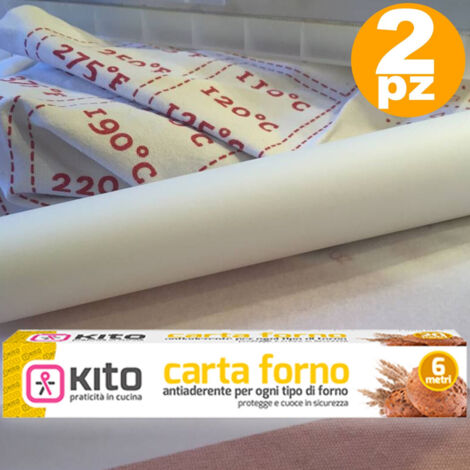 TrAdE Shop Traesio - Rotolo Bobina Carta Forno 41gr/mq Per Alimenti 6 Mt 280° Per Dolci Biscotti -