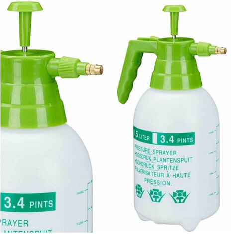 TRADE SHOP - Spruzzatore A Pressione 1,5 Lt Ugello Regolabile In Ottone Da Giardino Pesticidi -