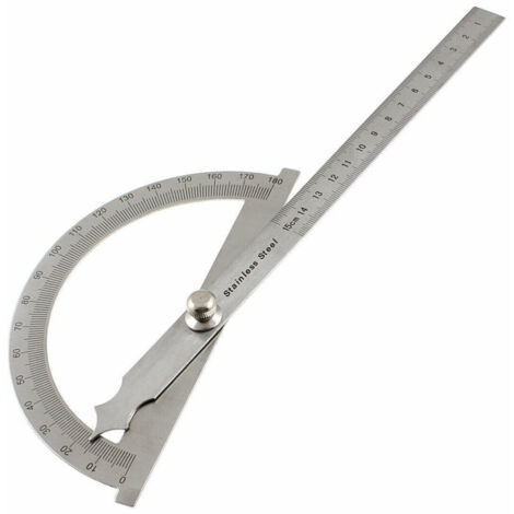 TRADE SHOP - Strumento Di Misurazione Angoli A Stecca Righello Goniometro Scalimetro 150mm -