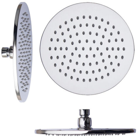 TrAdE Shop Traesio - Soffione Doccia 4" 10cm Tondo In Acciaio Attacco Standard Snodato Orientabile -