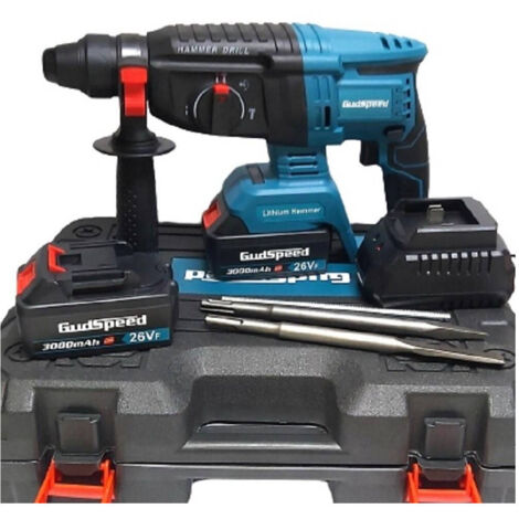 TRADE SHOP - Tassellatore A Batteria 2 Batterie Martello Demolitore Percussione Trapano Sds -