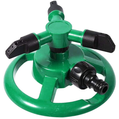 TRADE SHOP - Irrigatore Da Giardino Spruzzatore Prato Su Base Puntale 3 Braccia 360° Annaffia -