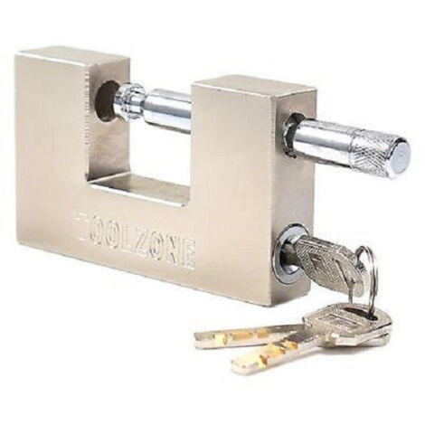 TrAdE Shop Traesio - Lucchetto Antiscasso Catenaccio 100mm Corazzato Blindato 3 Chiavi Serranda -
