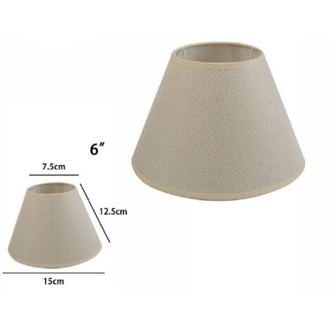 TRADE SHOP - Paralume Conico Cilindro Classico Ricambio Per Lampada E Applique In Tessuto Tnt - Beige -6" -