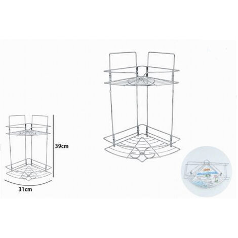 Scaffale angolare da bagno nero a tre livelli senza foratura, 30*23*3.2