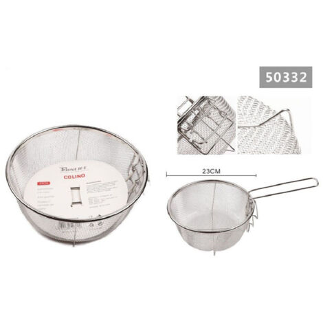 Kaela - Cestino Cestello Colino Setaccio Rotondo Scola Frittura In Acciaio 23 Cm 50332 - (1/3)
