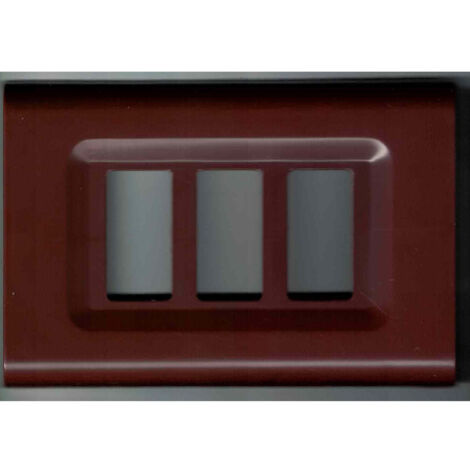 TrAdE Shop Traesio - Placchette Placche In Abs Serie Magic Elite Bticino Compatibili Color Copriprese - Marrone -4 fori -