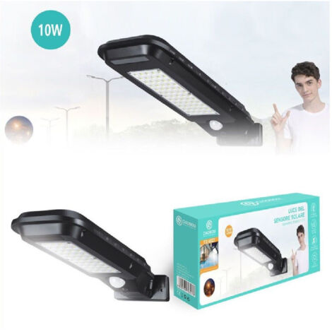 FARO LAMPIONE STRADALE PANNELLO SOLARE FOTOVOLTAICO SENSORE DI - Foto 8