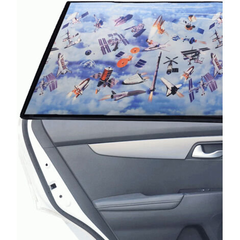 TRADE SHOP - Tendina Parasole A Rullo 68 X 125 Cm Tema Spazio Per Auto Finestrini Parabrezza -