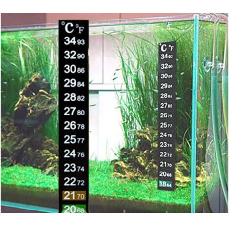 TRADE SHOP - 2x Termometro Di Precisione Adesivo Vetro Acquario Marino Dolce Acqua Terrario -