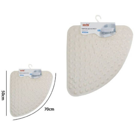 Tappeto doccia antiscivolo 66x37,5 cm con bolle per doccia o vasca bianco