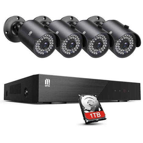 TrAdE Shop Traesio - Kit Videosorveglianza Sicurezza 8ch 5mp Dvr 8 Canali 4 Telecamera Esterno H.265 - (1/5)