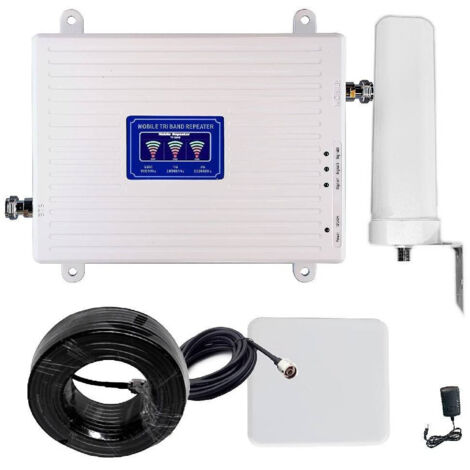 TRADE SHOP - Set Amplificatore Segnale Cellulare 2g 3g 4g Lte 900 1800 2100 Mhz Dcs Wcdma Gsm -