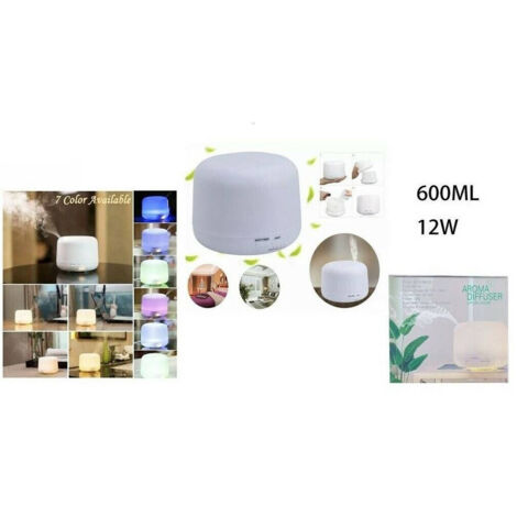 TRADE SHOP - Aromaterapia 7 Led Umidificatore Ad Ultrasuoni Depuratore 600ml Diffusore -