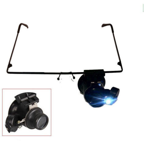 TRADE SHOP - Occhiali Occhialini Monocolo Lente Ingrandimento 20x X Con Luce Led -