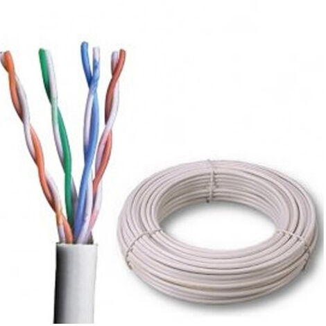 TRADE SHOP - Cavo Di Rete Dati Utp Cat 6 Bobina Da 100 Mt Lan Ethernet Rj45 Intrecciato Giga -