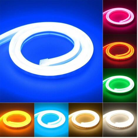TRADE SHOP - Strip Led Fluorescente Effetto Tubo Neon Colorato Impermeabile In Silicone Dc12v - -Blu      -