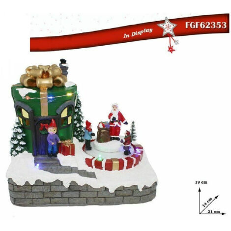 TRADE SHOP - Giostrina Con Luci Movimento Musica Decorazione Natale Natalizia 21x19x14cm 2353 -