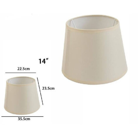 TRADE SHOP - Paralume Conico Cilindro Cappello Ricambio Per Lampada E Applique In Tessuto Tnt - Beige   -14"   -