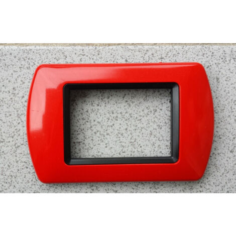 TRADE SHOP - Placchette Placche In Abs Compatibili Per Master Modo Colorra Placca Copriprese - Rosso -4 fori -