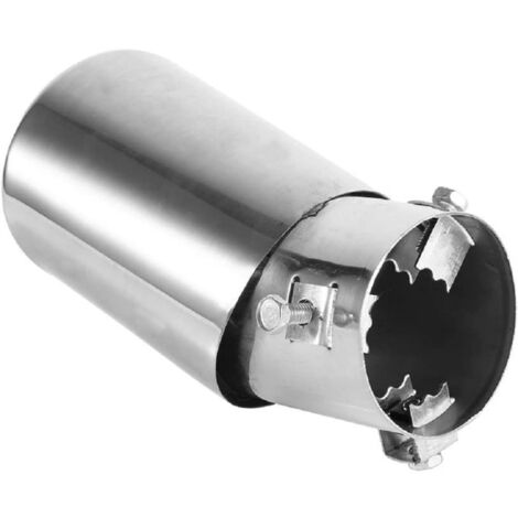 TRADE SHOP - Terminale Di Scarico Marmitta Universale Posteriore 62mm In Acciaio Silenziatore - (1/5)