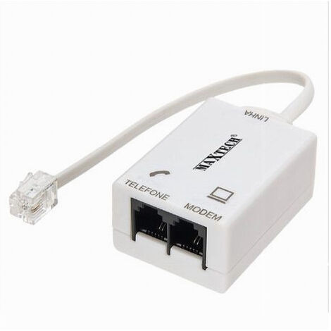 TRADE SHOP - Filtro Adsl Splitter Telefonico Plug Rj11 Ingressi Femmina Sdoppiatore Maxtech Sp-ad01 - (1/2)