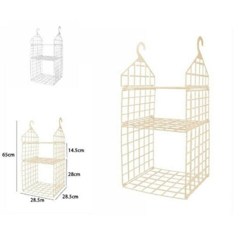 TRADE SHOP - Organizer Per Armadio 3 Ripiani Con Ganci Grucce Salvaspazio 65x28.5x28.5cm 70944 -