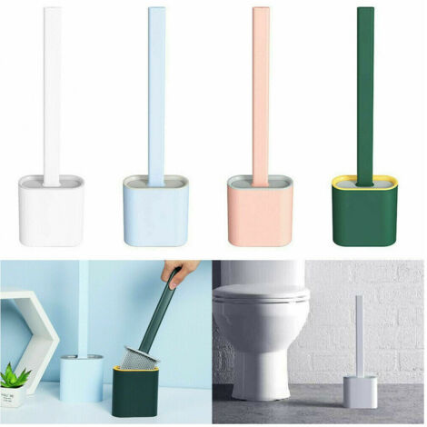 TRADE SHOP - Scopino Per Wc Bagno Spazzola Per Pulizia In Silicone Con Portascopino Da Muro -