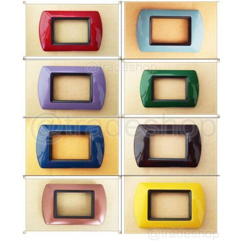 TRADE SHOP - Placchette Placche In Abs Compatibili Per Master Modo Colorra Placca Copriprese - Rosa -4 fori -