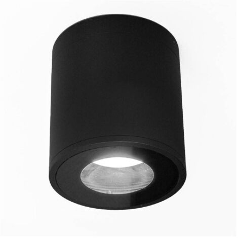 TRADE SHOP - Faretto Lampada Soffitto Bagno Vasca Box Doccia Portalampada Gu10 Impermeabile Ip65 - Nero