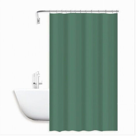 TRADE SHOP - Tenda Doccia Antimuffa Impermeabile Peva 180x200 Cm Con Anelli Bagno Verde 79712 -