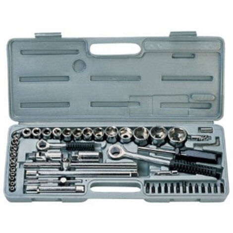 TRADE SHOP - Kit Set Chiavi A Bussola Con Cricchetto 52 Pezzi Chrome Vanadium Professionale -