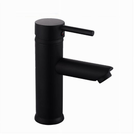 Rubinetto Bagno Nero Opaco A Cascata Con Scarico Pop-Up - Monoforo O Triforo, 2 Maniglie, Girevole 360°, In Acciaio Inox SUS304