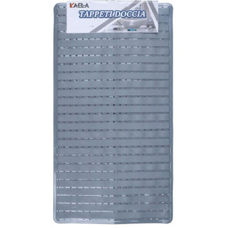 TRADE SHOP - Tappeto Doccia Vasca Bagno Antiscivolo 38x68cm Rettangolare A Righi Grigio 54085 -