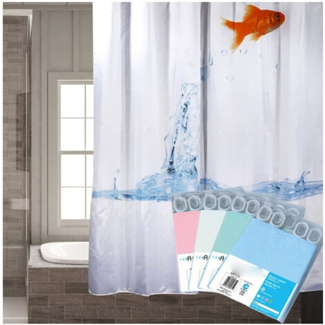 TRADE SHOP - Tenda Doccia Vasca 180x180cm Poliestere Con Anelli Plastica Universali Bastone Bagno -
