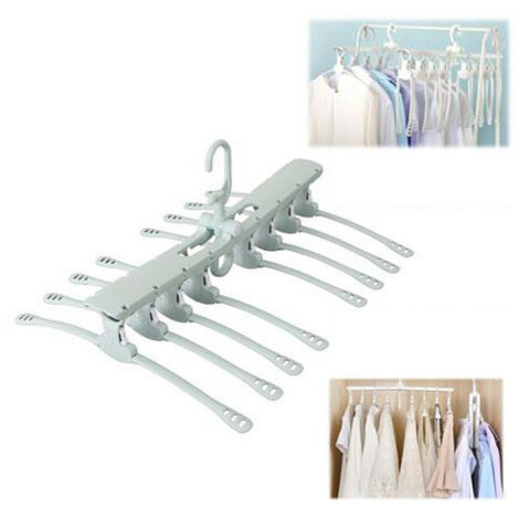 TRADE SHOP - Multi Grucce 8 In 1 Salva Spazio Appendiabiti Gruccia Organizza Armadio Casa 360 -